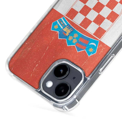 Croatia Flag Distressed iPhone 15 Plus MagSafe Case